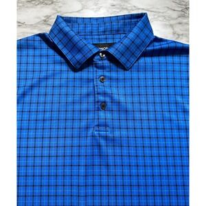Bonobos Golf Men's Polo‎ Shirt Size L Blue Plaid Short Sleeve Emb Logo